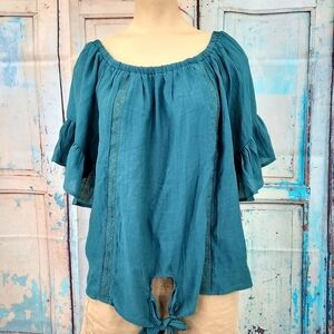 No Frills Boho Tie Front Top